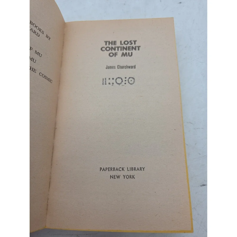 The Lost Continent of MU James Churchward, #6, 1970 Paperback Library 54-616